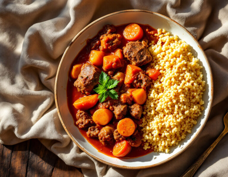 Spicy Moroccan Lamb Stew with Couscous