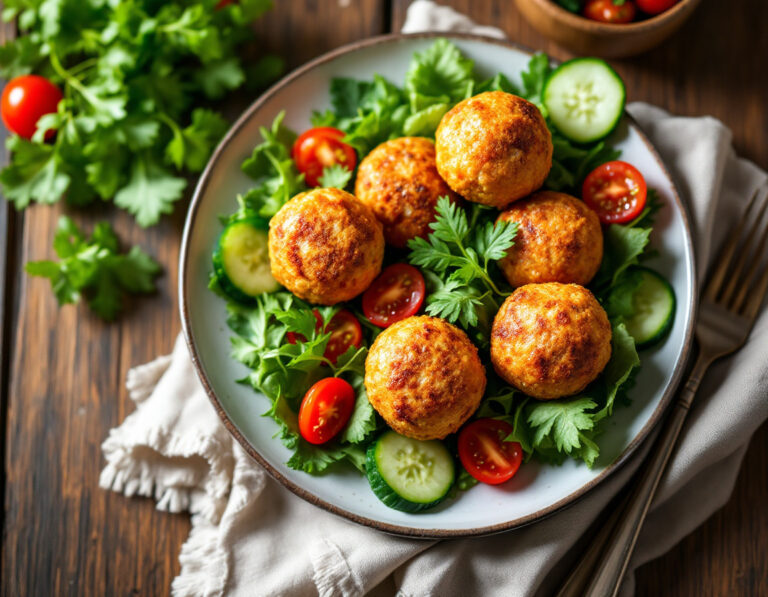 Ethiopian Tuna Balls on Salad Recipe