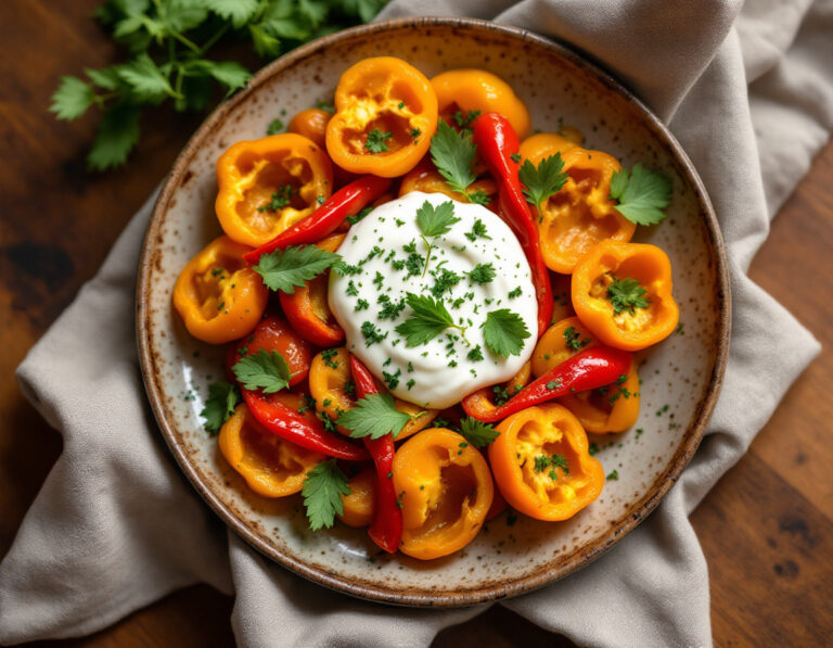 Albanian Bell Pepper Quark Skillet – Traditional Recipe