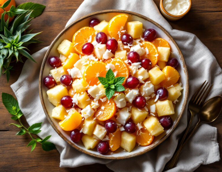 Ambrosia Salad Recipe – Classic American Fruit Dessert Salad