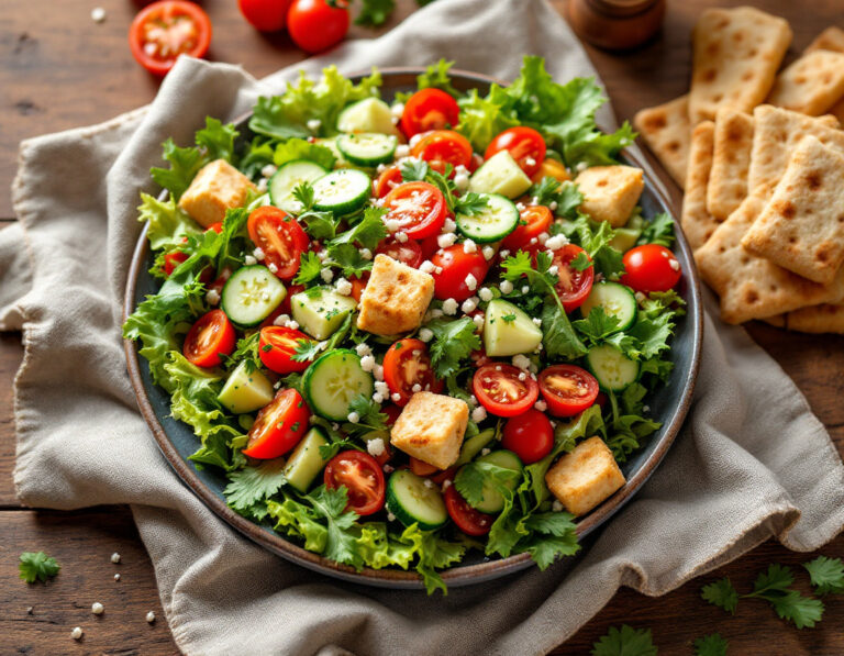 Authentic Fattoush Recipe – Lebanese Bread Salad