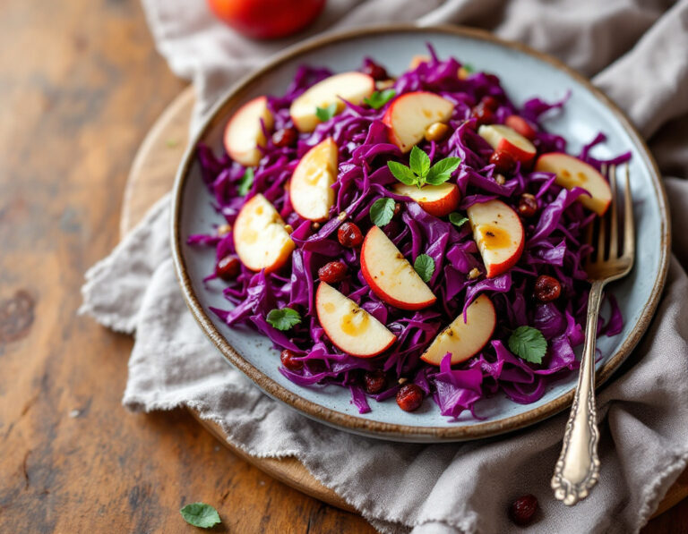 Fruity Fermented Apple Red Cabbage Salad Recipe