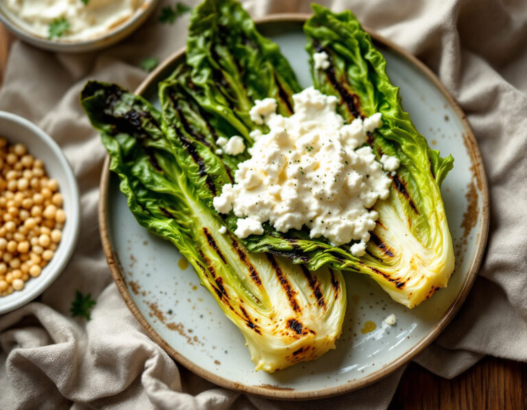 Grilled Romaine Lettuce with Goat Cheese Recipe | Egyptian