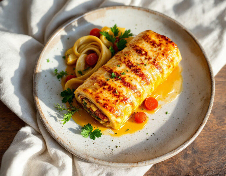 Stuffed Rump Steak Roll with Jerusalem Artichoke and Salsiccia Recipe