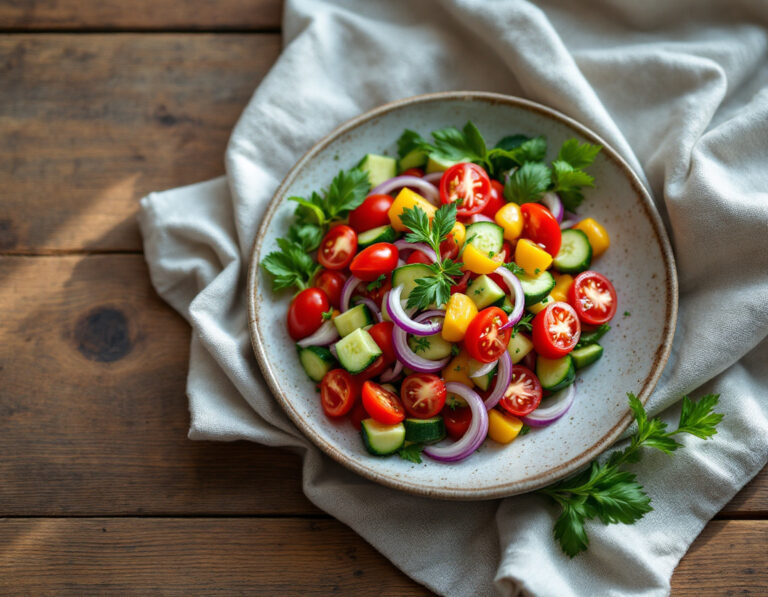 Israeli Chopped Salad Recipe – Fresh Salat Katzutz