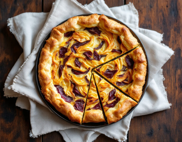 Golden Beet and Savoy Cabbage Quiche Recipe | British Cuisine