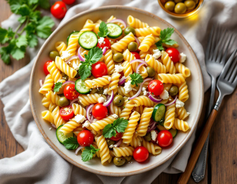 Greek Pasta Salad Recipe – Authentic & Delicious