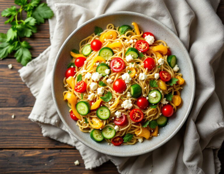 Greek Rice Noodle Salad Recipe – Fresh & Mediterranean
