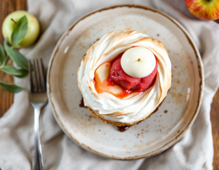 Mini Pavlova with Apple Sorbet and Mascarpone Recipe