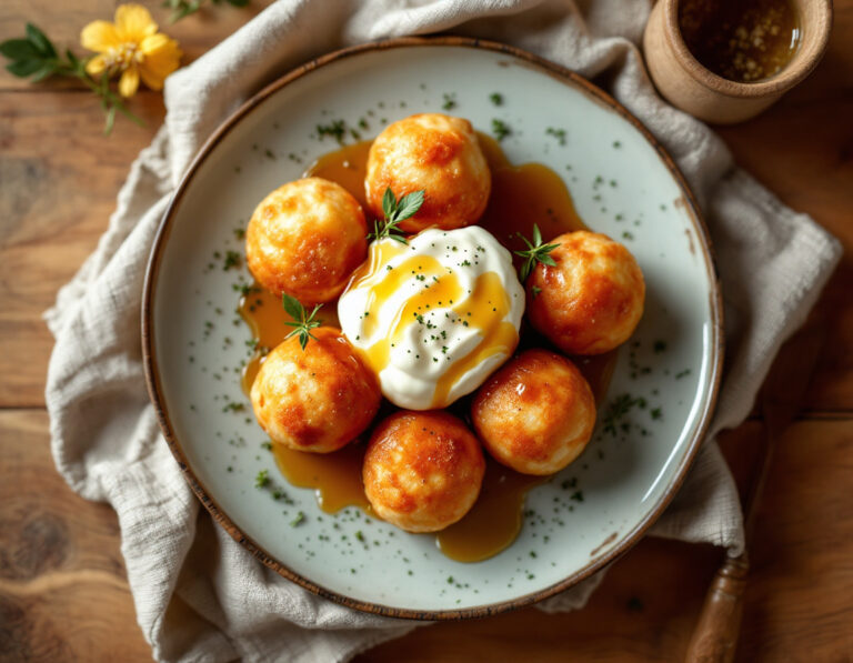 Papanași Recipe – Romanian Cottage Cheese Fritters with Cream