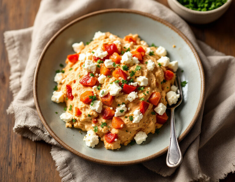 Roasted Red Pepper Feta Spread – Greek-Style Dip
