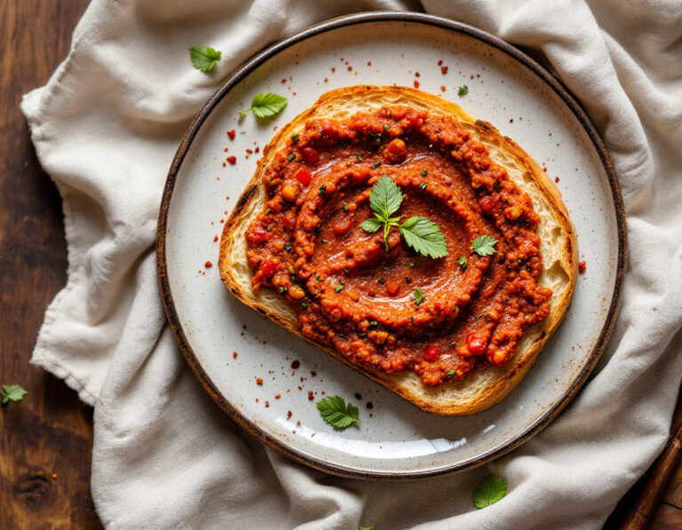 Roasted Red Pepper Pesto with a North African Harissa Twist