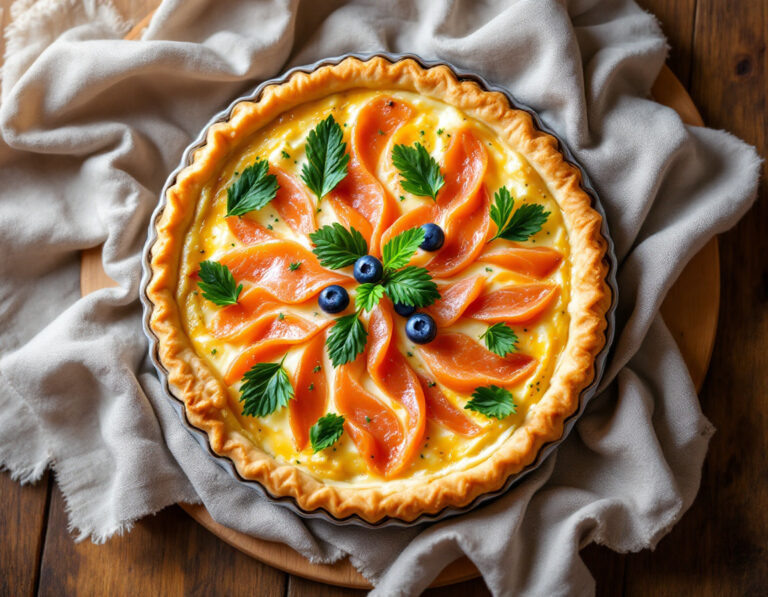 Salmon Quiche Recipe – Easy French Salmon Quiche
