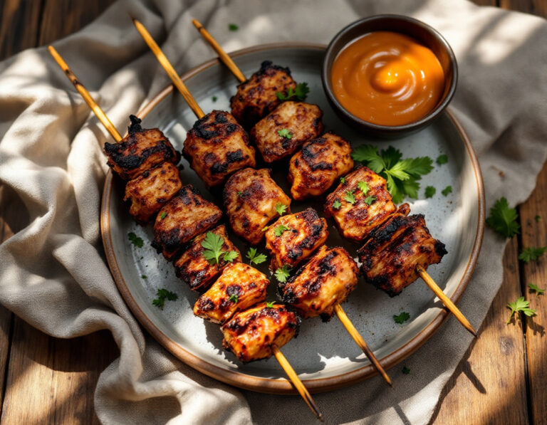 Satay Recipe: Authentic Thai Meat Skewers with Peanut Sauce
