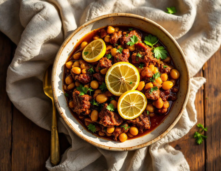 Egyptian Bean and Lamb Stew with Preserved Lemon | Egyptian Recipe