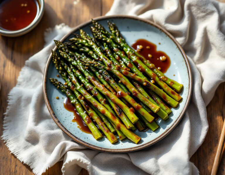 Japanese Grilled Asparagus with Miso-Mirin Glaze