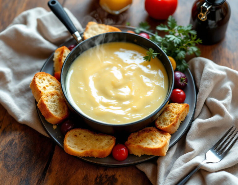 Swiss Cheese Fondue Recipe - Authentic Alpine Classic