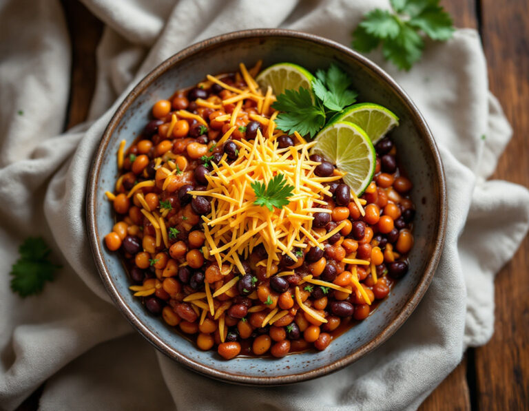 Tex Mex Recipe: Spicy Bowl with Beans & Cheese