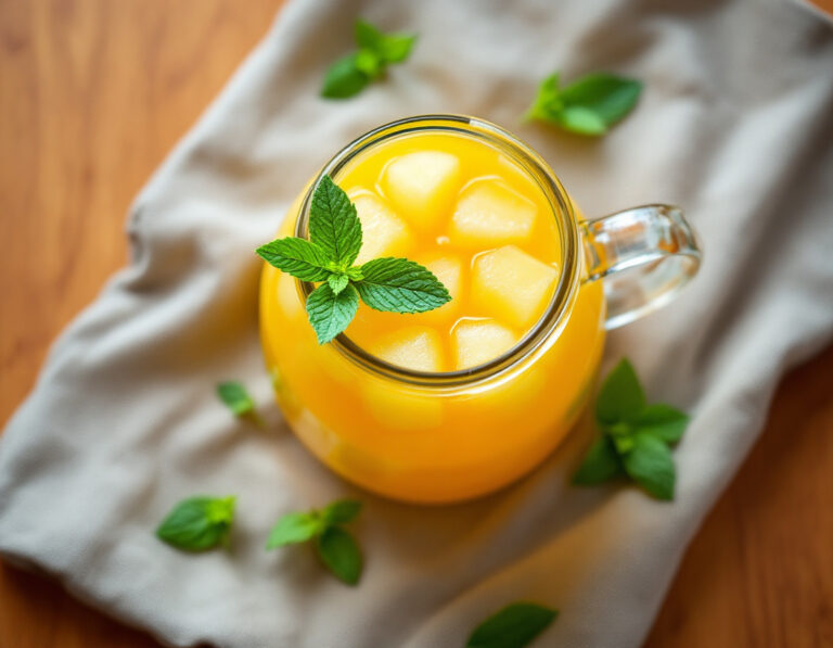 African Ginger Pineapple Juice Recipe with Mint