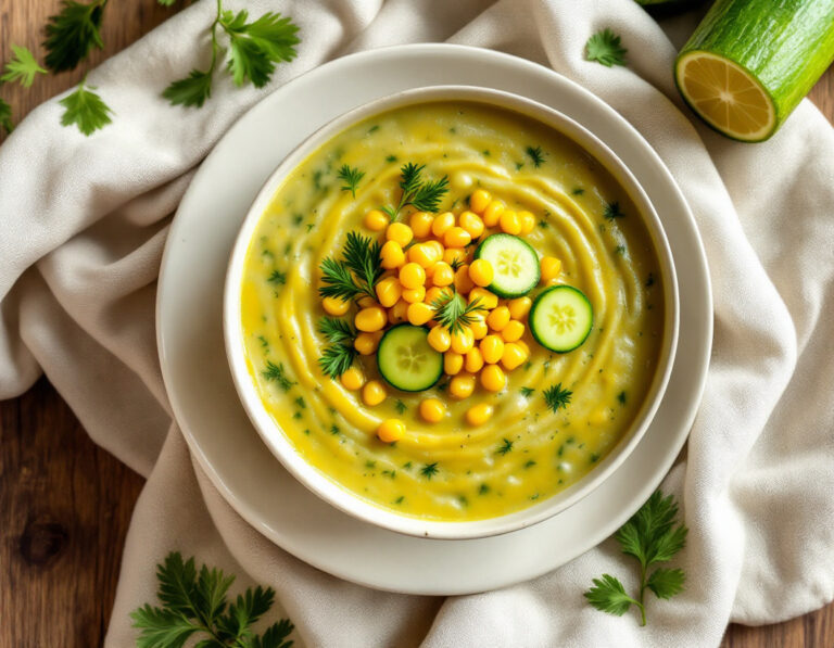 Cold American Cucumber Soup with Corn – Recipe