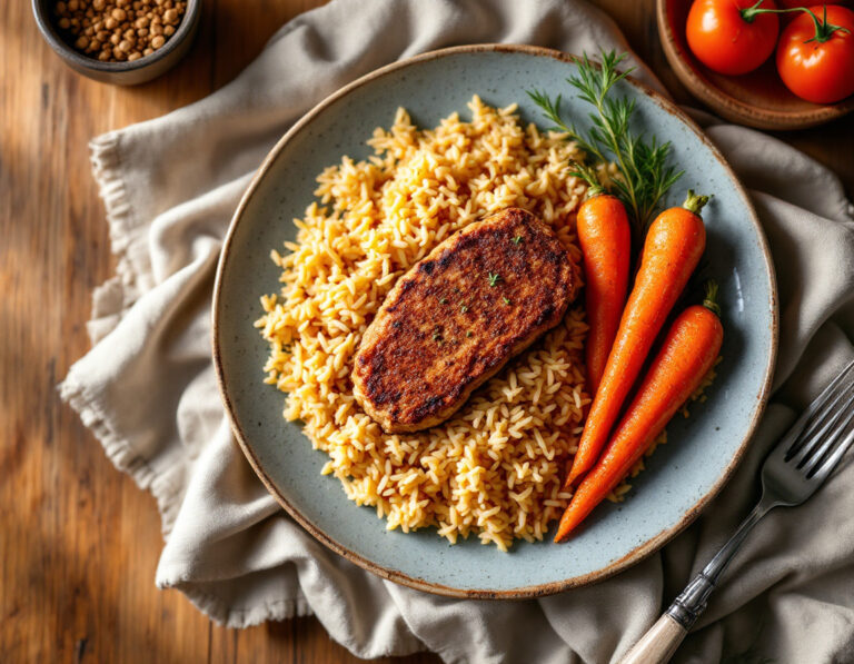 Bobotie with Spiced Rice and Cinnamon Carrots Recipe