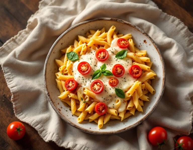 Creamy Pasta Bake with Tomatoes and Mozzarella Recipe