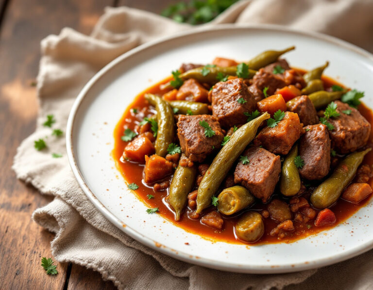 Moroccan Beef Stew with Okra Recipe
