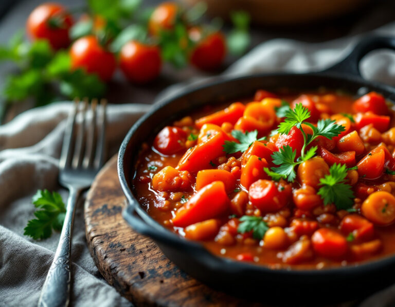 Receta de Satarash – Plato macedonio de pimientos y tomates